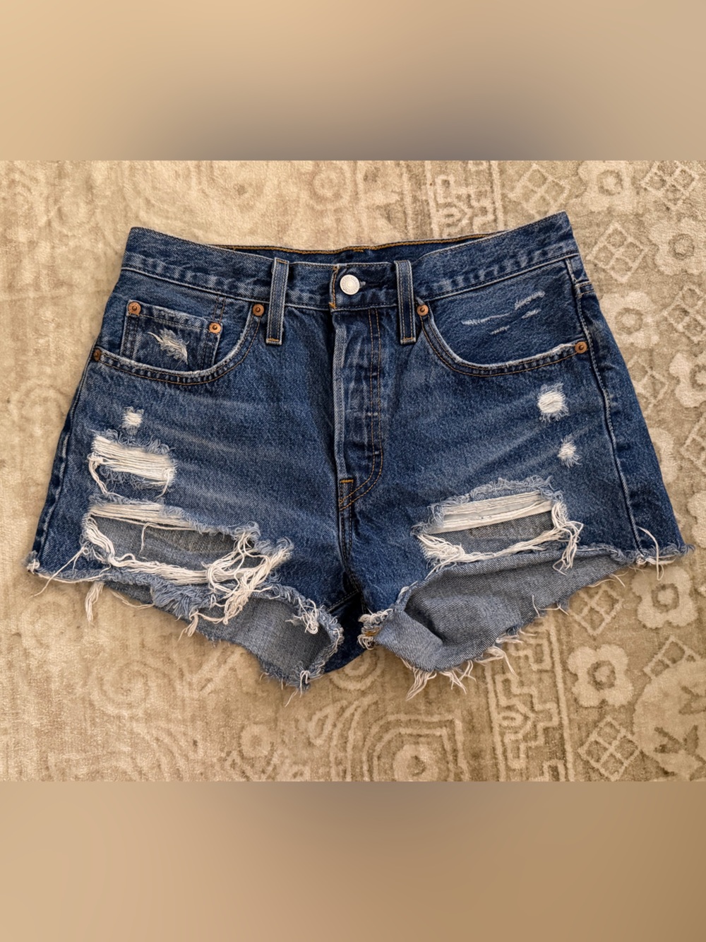 Levi's Distressed Cutoff Denim Shorts